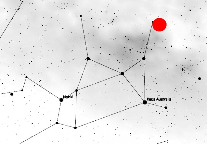 IYA2009GreatObservatoriesMap Map of Sagittarius with Image Location Marked